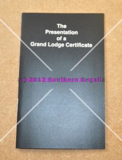 Craft Presentation of Grand Lodge Certificate